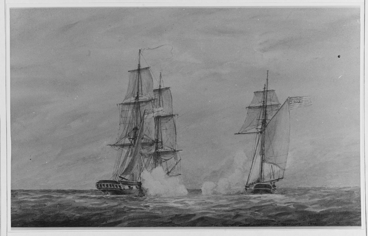 HMS ROYALIST and an American Privateer, 1813
