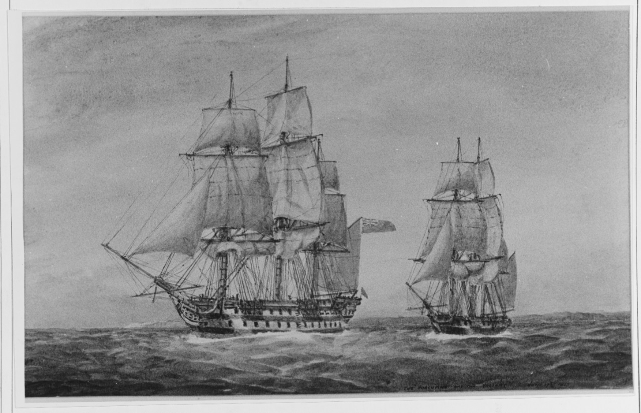 The American Ship PORCUPINE and the HMS VALIANT, 17 June 1813
