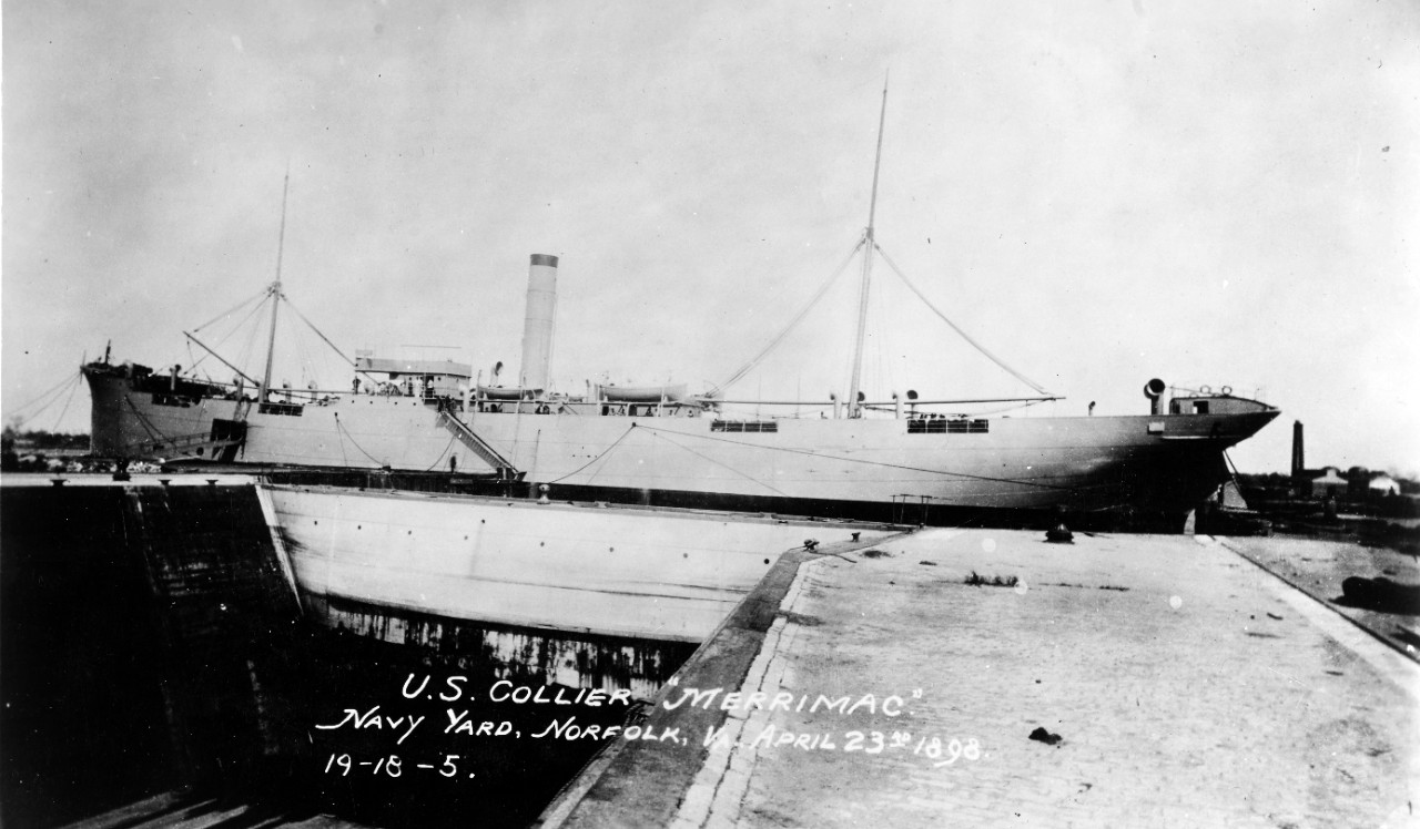 Photo #: NH 809  USS Merrimac (1898)