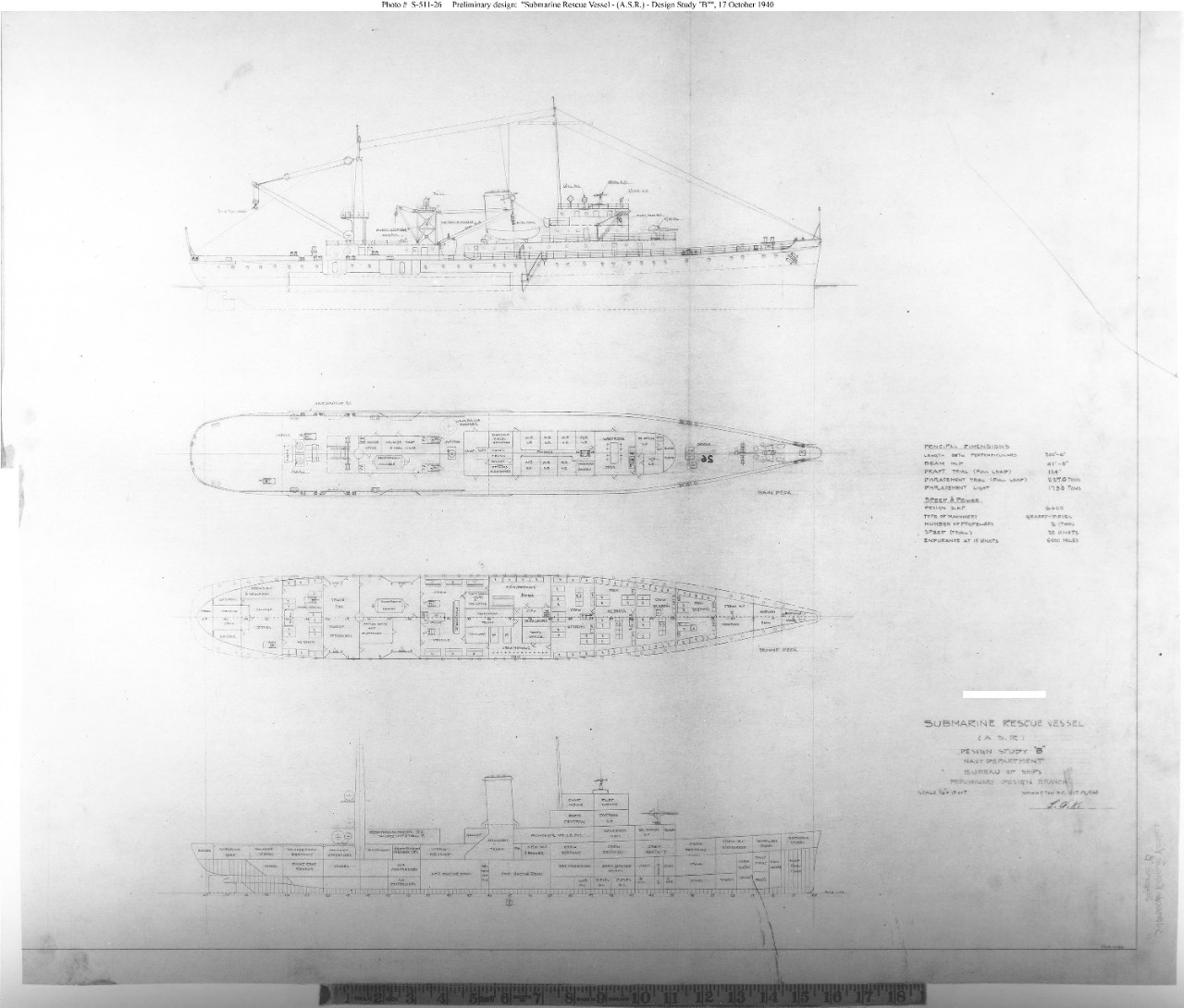 Photo #: S-511-26  &quot;Submarine Rescue Vessel (A.S.R.) - Design Study &quot;B&quot;&quot;