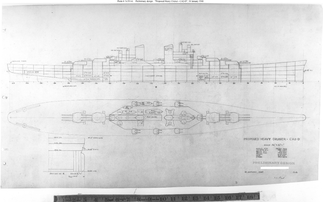 Photo #: S-511-6  &quot;Proposed Heavy Cruiser - CA2-D&quot;