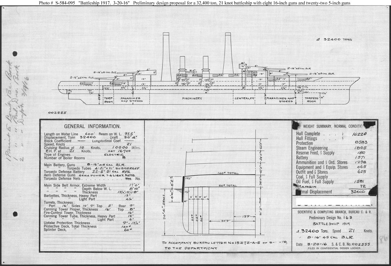 Photo #: S-584-095  Battleship 1917 ... March 20, 1916 Note: