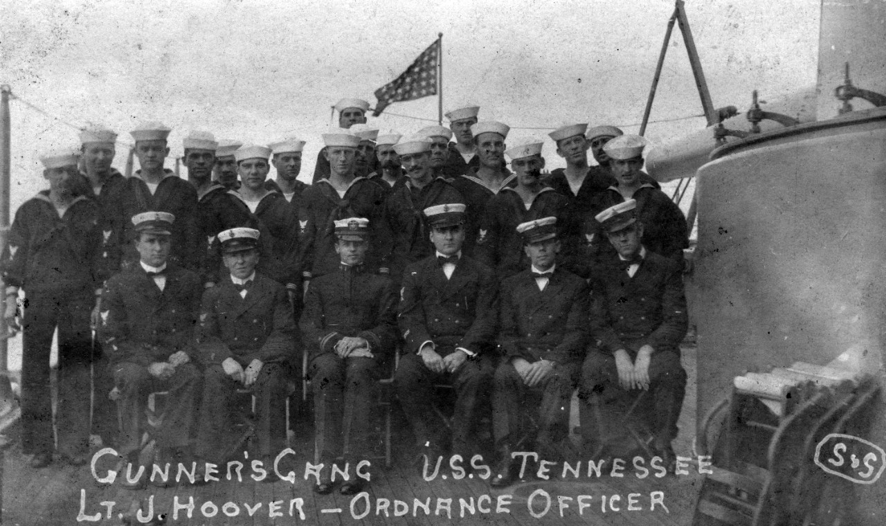 Gunner's Gang, USS Tennessee (ACR-10) with LT J. Hoover.