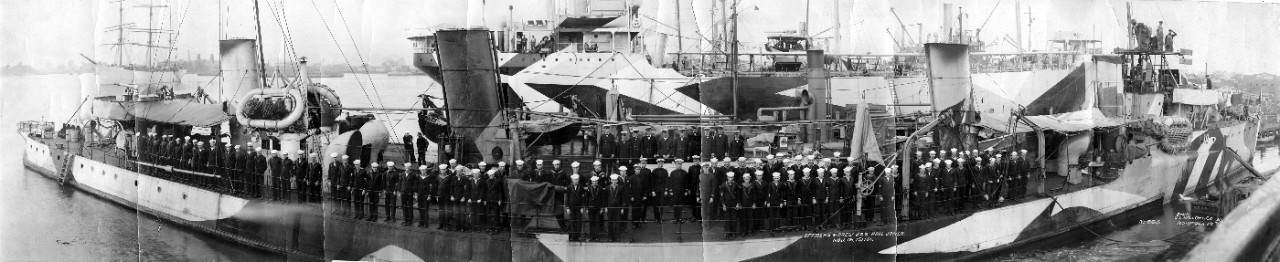 Oversize panoramic of officers and crew of USS Paul Jones (DD-10), November 16, 1918. 