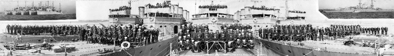 16th Destroyer Division: officers and crew of USS Babbitt (DD-128), Jacob Jones (DD-61), Badger (DD-126), DeLong (DD-129) & Twiggs DD-127), San Diego, CA March 4, 1920