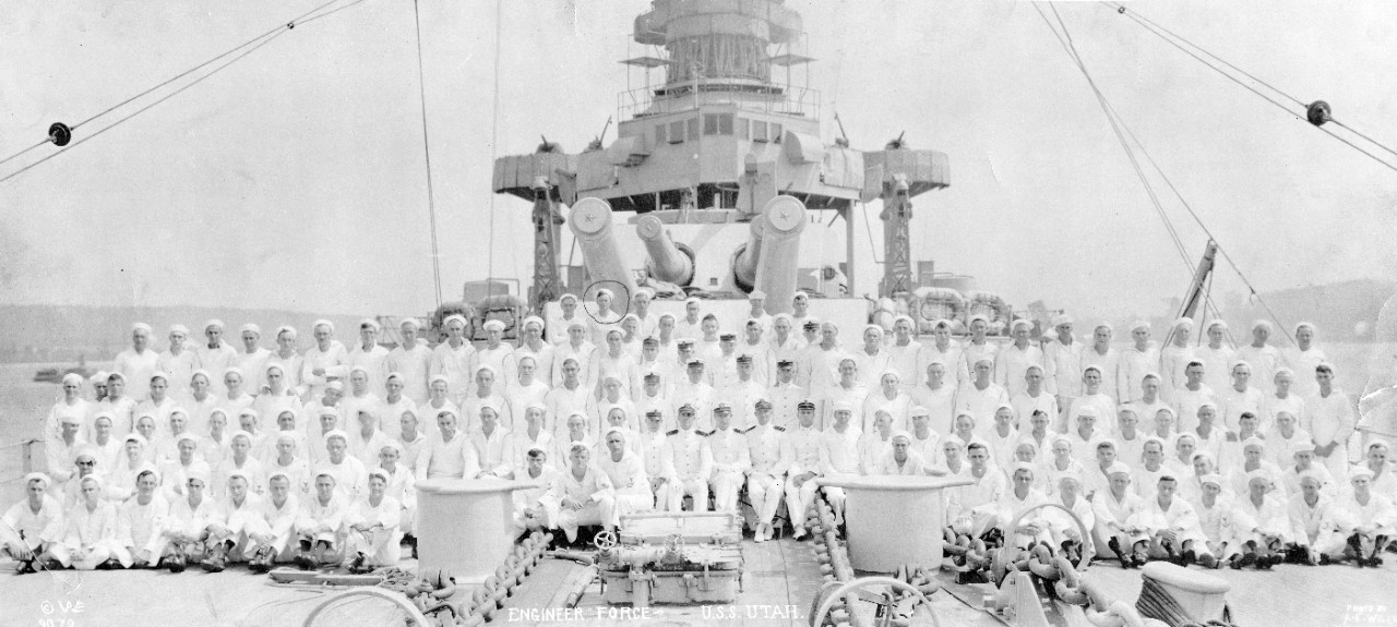 USS Utah (BB-31) - officers and crew of the engineer force. 