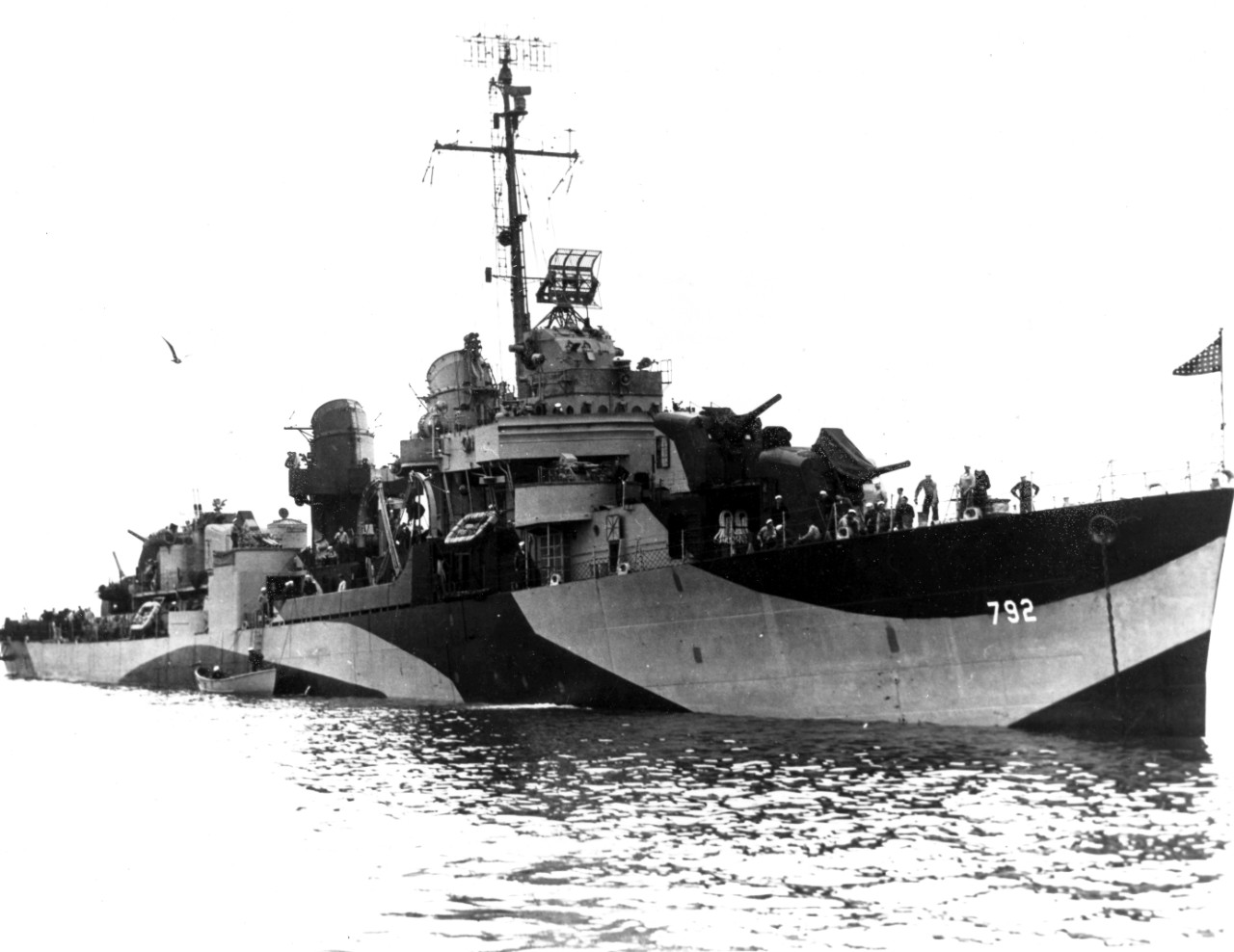 Starboard view of USS Callaghan (DD-792), undated. 