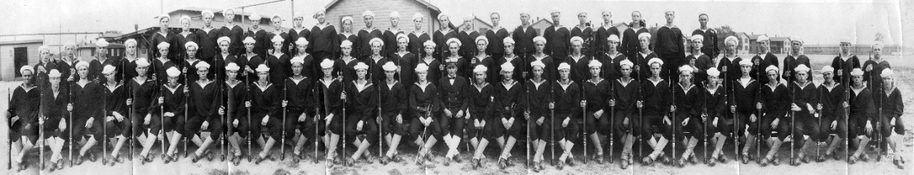 28th Company, 16th Regiment, Camp Luce, Great Lakes, IL, October 1919. Part of the LCDR Waldo B. McLeod Collection.