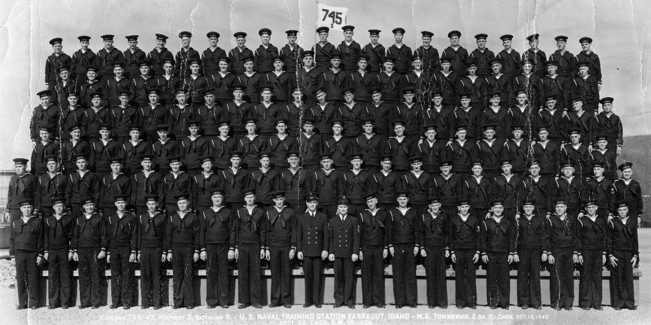 US Naval Training Station Farragut, ID - Company 745-43, regiment 3, battalion 9, October 13, 1943