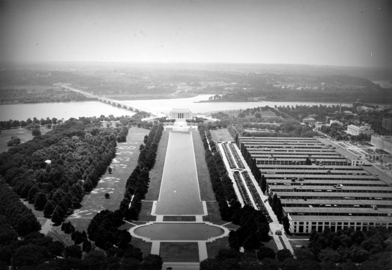 Photo #: NH 92385  View looking west from the Washington Monument, July 1938.