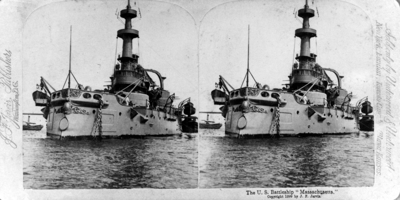 Photo #: NH 82653  USS Massachusetts (BB-2)A stereo pair version of this image is available as