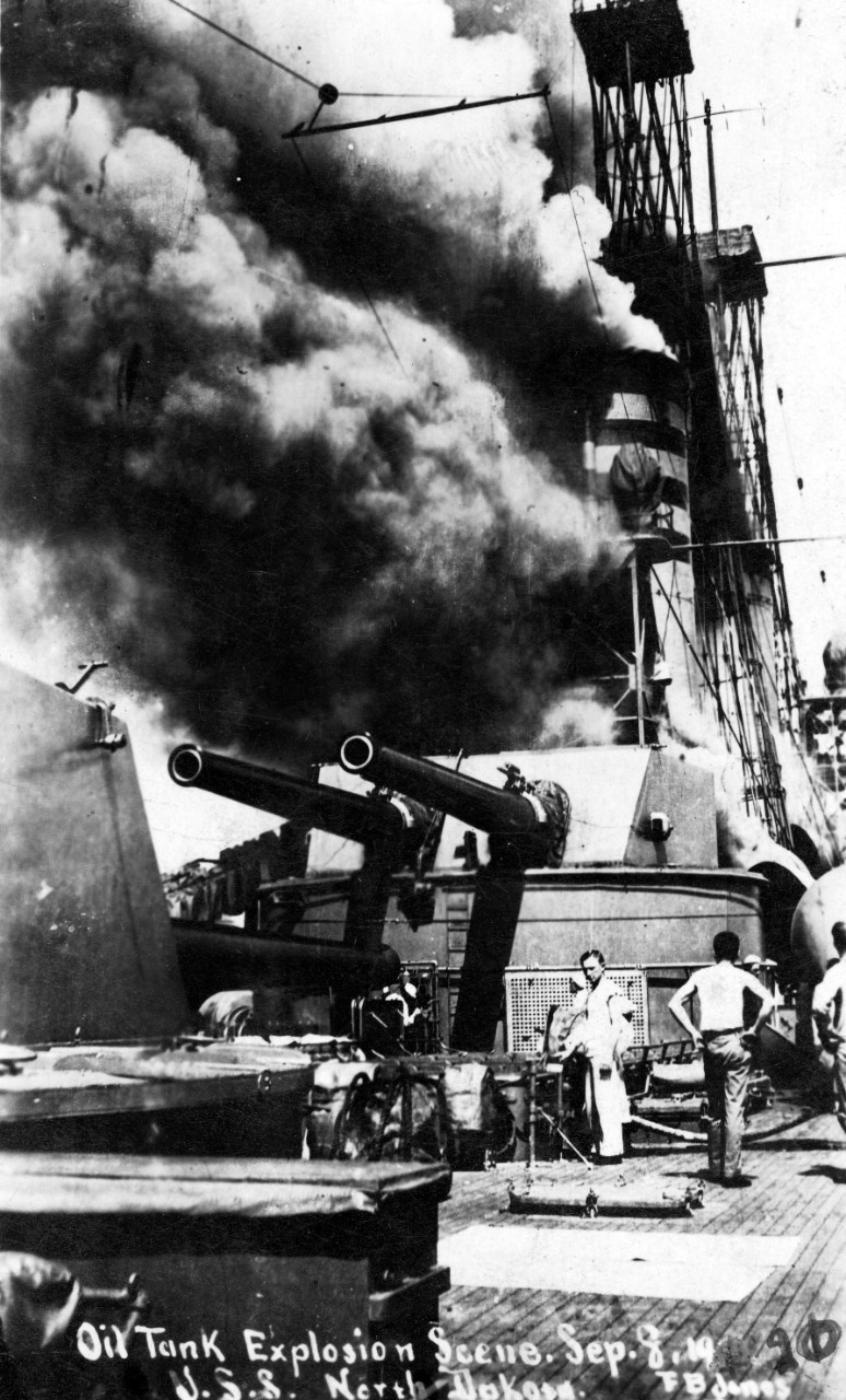 USS North Dakota Oil Fire