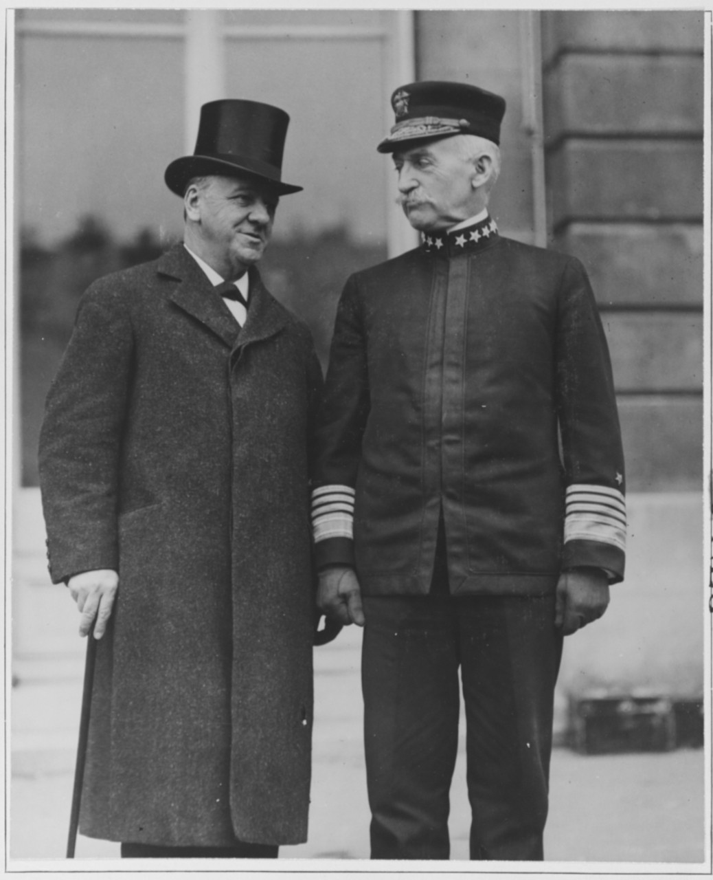 Photo #: NH 56837  Josephus Daniels, Secretary of the Navy (left), and  Admiral William S. Benson, USN, Chief of Naval Operations,