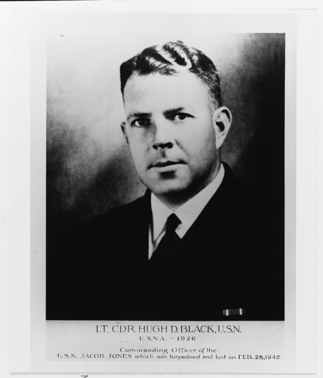 Photo #: NH 82696  Lieutenant Commander Hugh D. Black, USN (1903-1942)