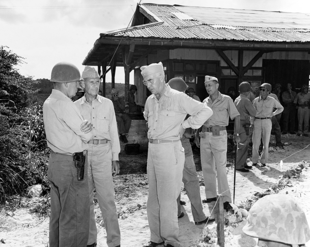 Photo #: 80-G-284249  Tinian Flag Raising Ceremonies, August 1944
