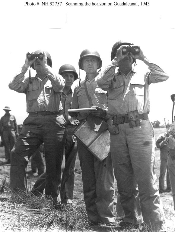 Photo #: NH 92757  Brigadier General Clifton B. Cates, USMC, (left) and Major General Alexander A. Vandergrift, USMC