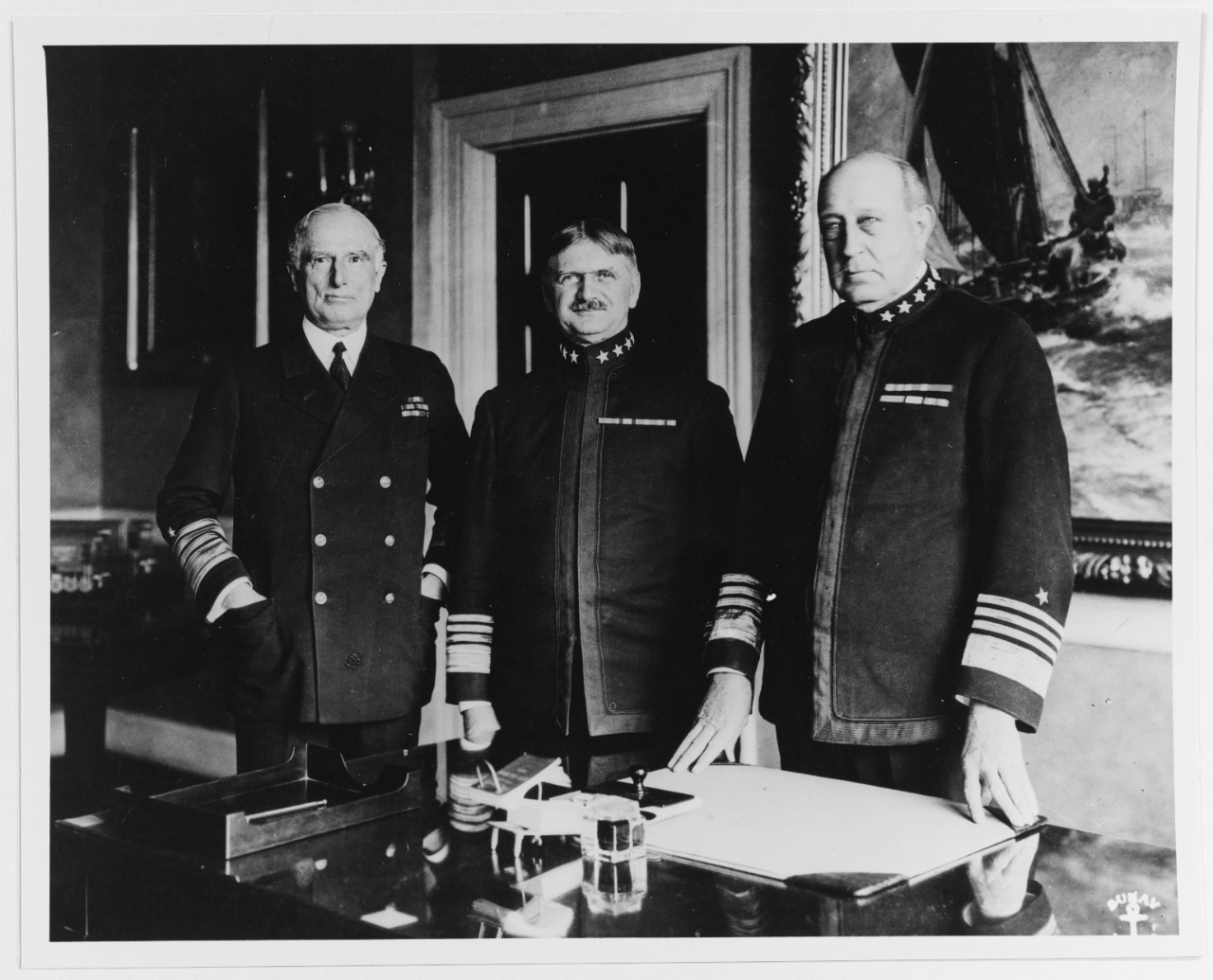 Photo #: 80-G-1024939  Admiral Henry B. Wilson, USN, Admiral Robert E. Coontz, USN,and Admiral Hugh Rodman, USN.