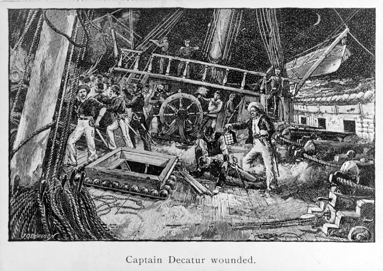 Photo #: NH 50527  "Captain Decatur wounded"