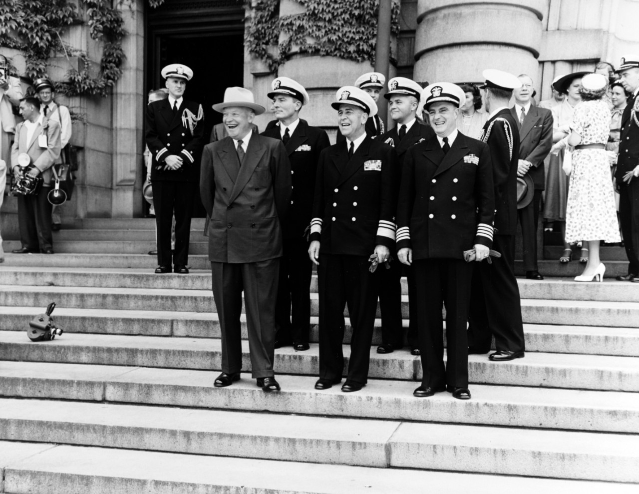 Photo #: NH 68542  President Dwight D. Eisenhower (left, front)  
