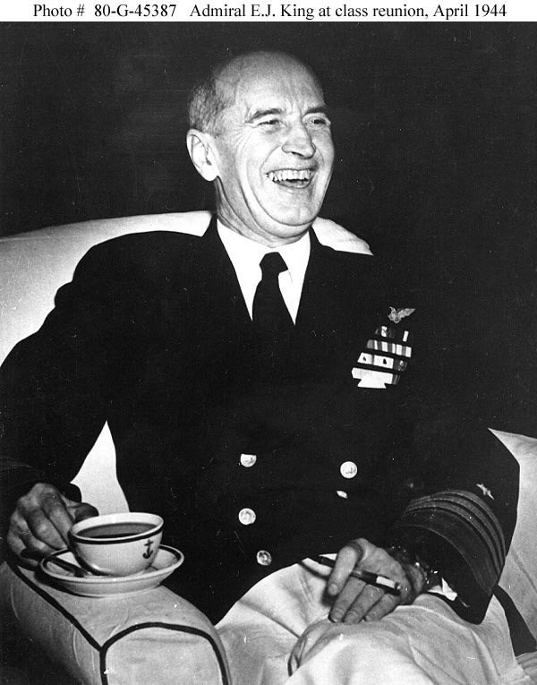 Photo #: 80-G-45387  Admiral Ernest J. King, USN, Chief of Naval Operations and Commander in Chief, U.S. Fleet 