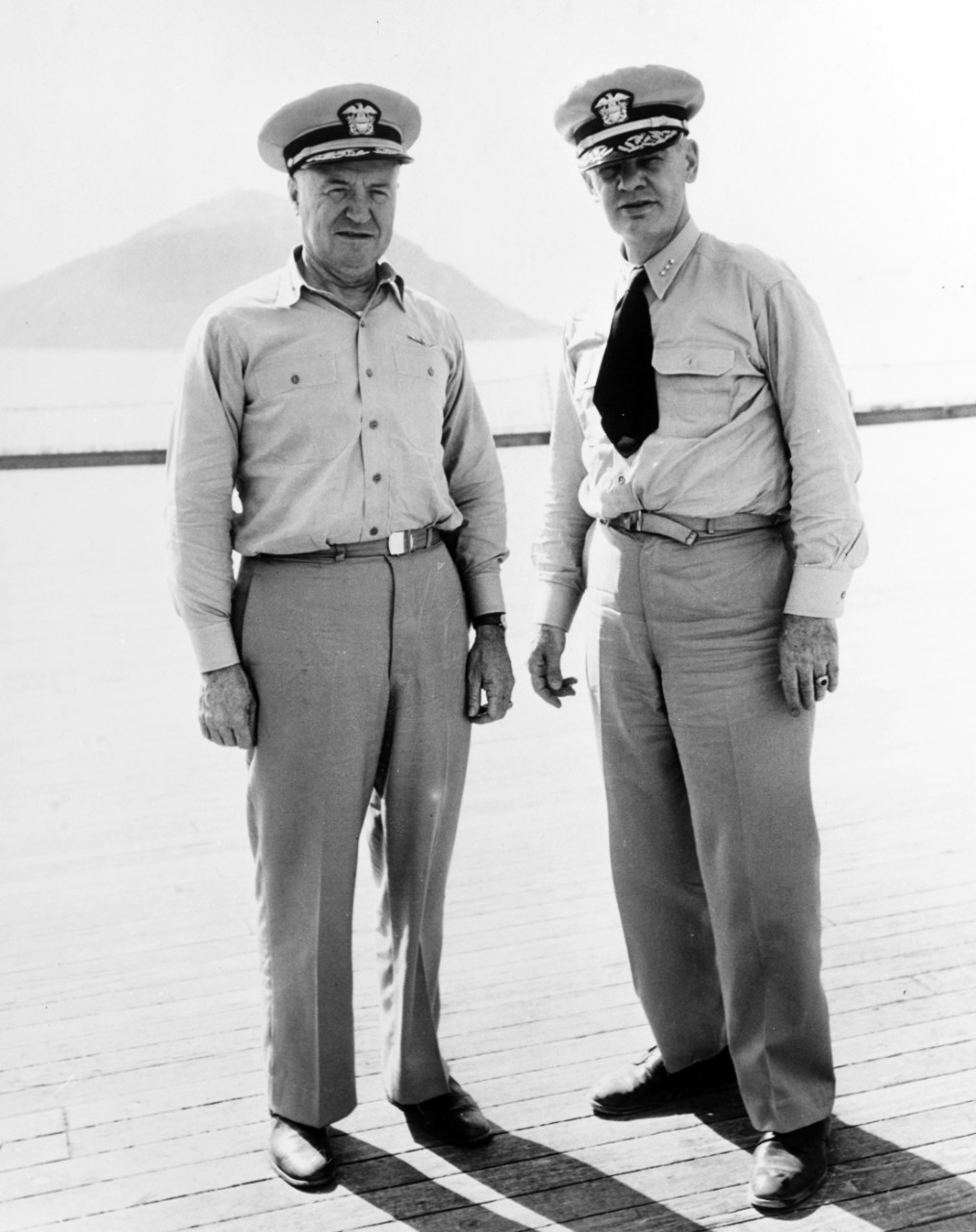 Photo #: 80-G-431366  Admiral Forrest P. Sherman, USN, Chief of Naval Operations (left)  