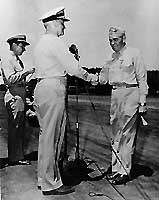 Photo #: NH 58050 Admiral Chester W. Nimitz, USN, and  Major General Harry Schmidt, USMC