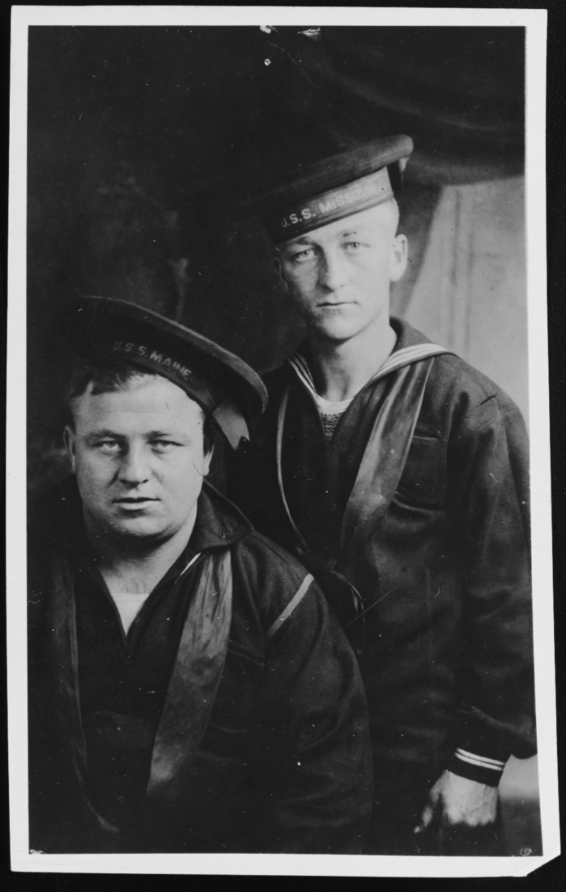 Photo #: NH 103371  Fireman 1st Class William Owens, USN (seated)