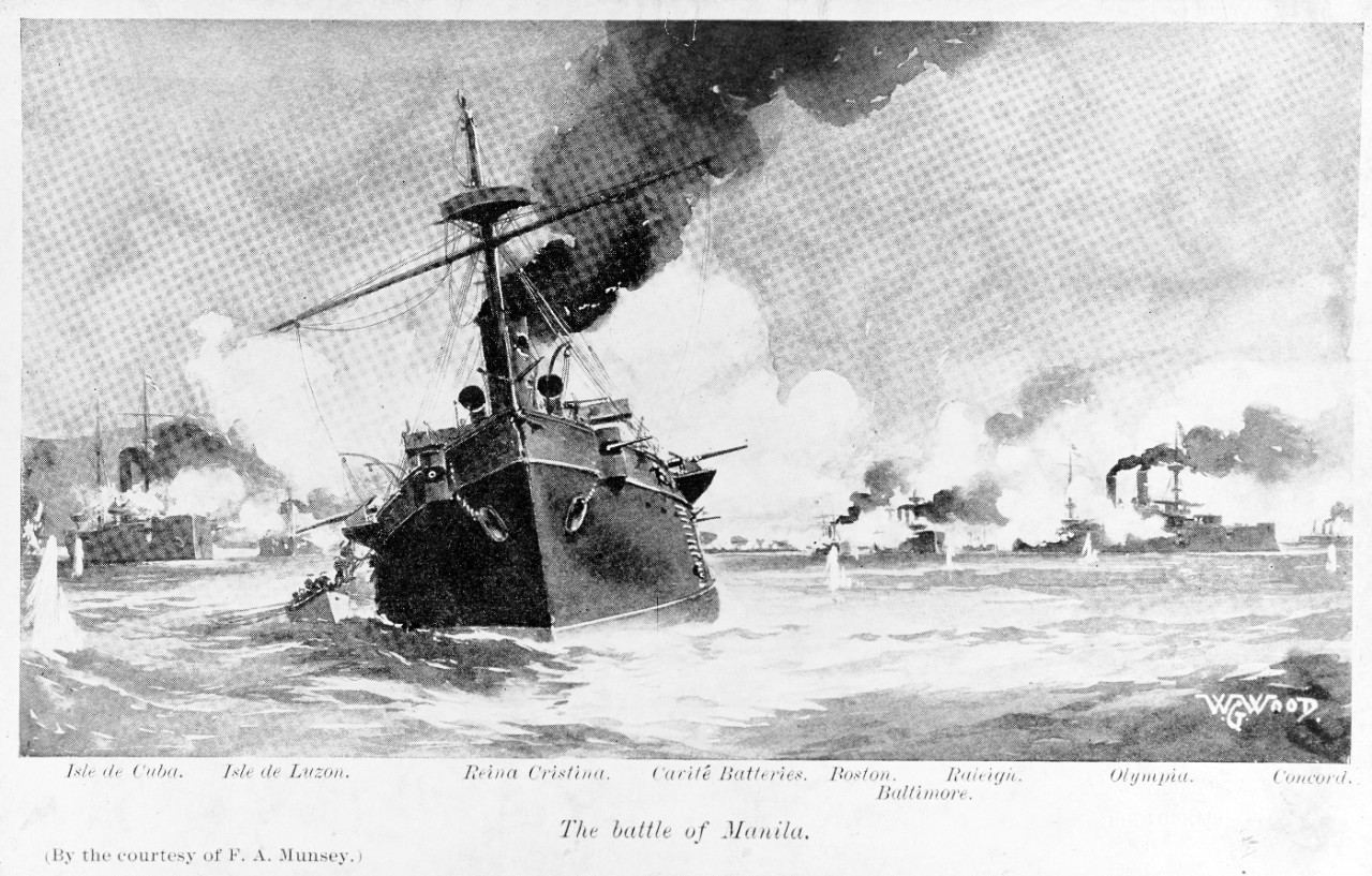 Photo #: NH 1256  &quot;The battle of Manila&quot;, 1 May 1898