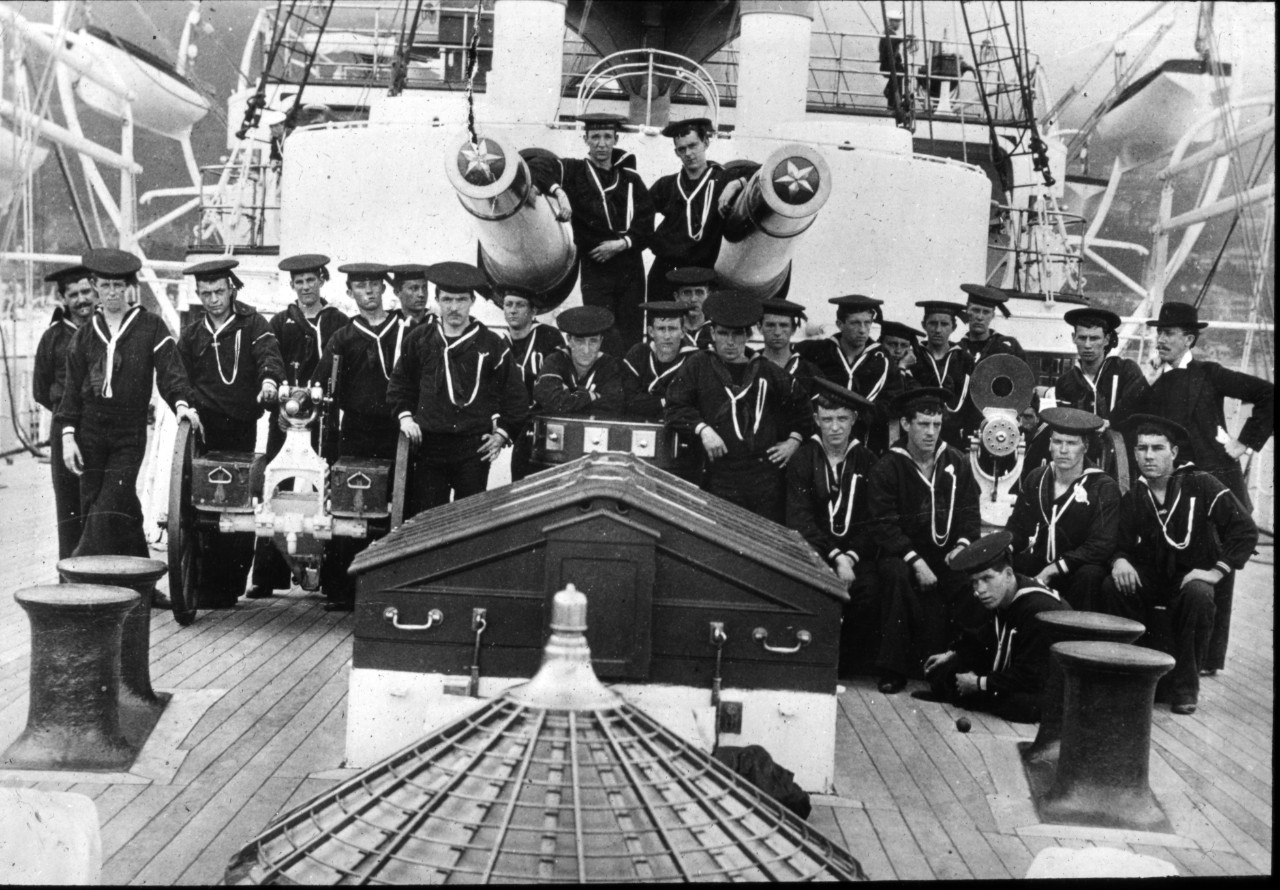 Apprentice boys onboard USS Olympia 