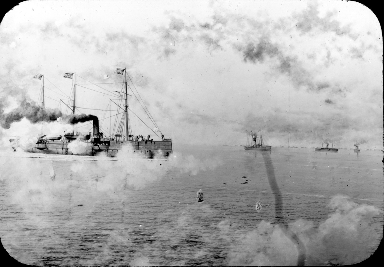 USS Petrel in action, 1898