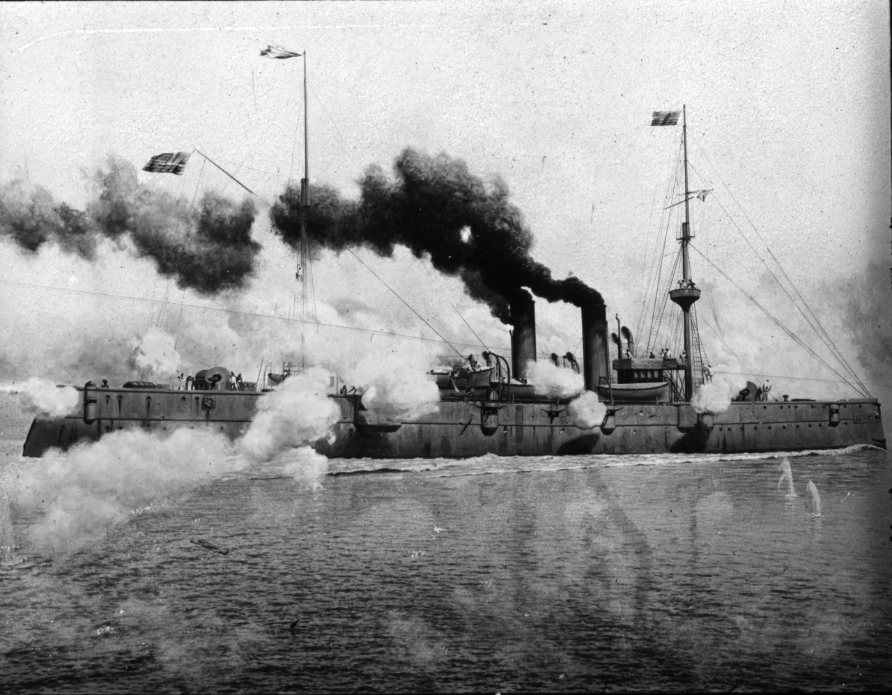 USS Raleigh in action, 1898