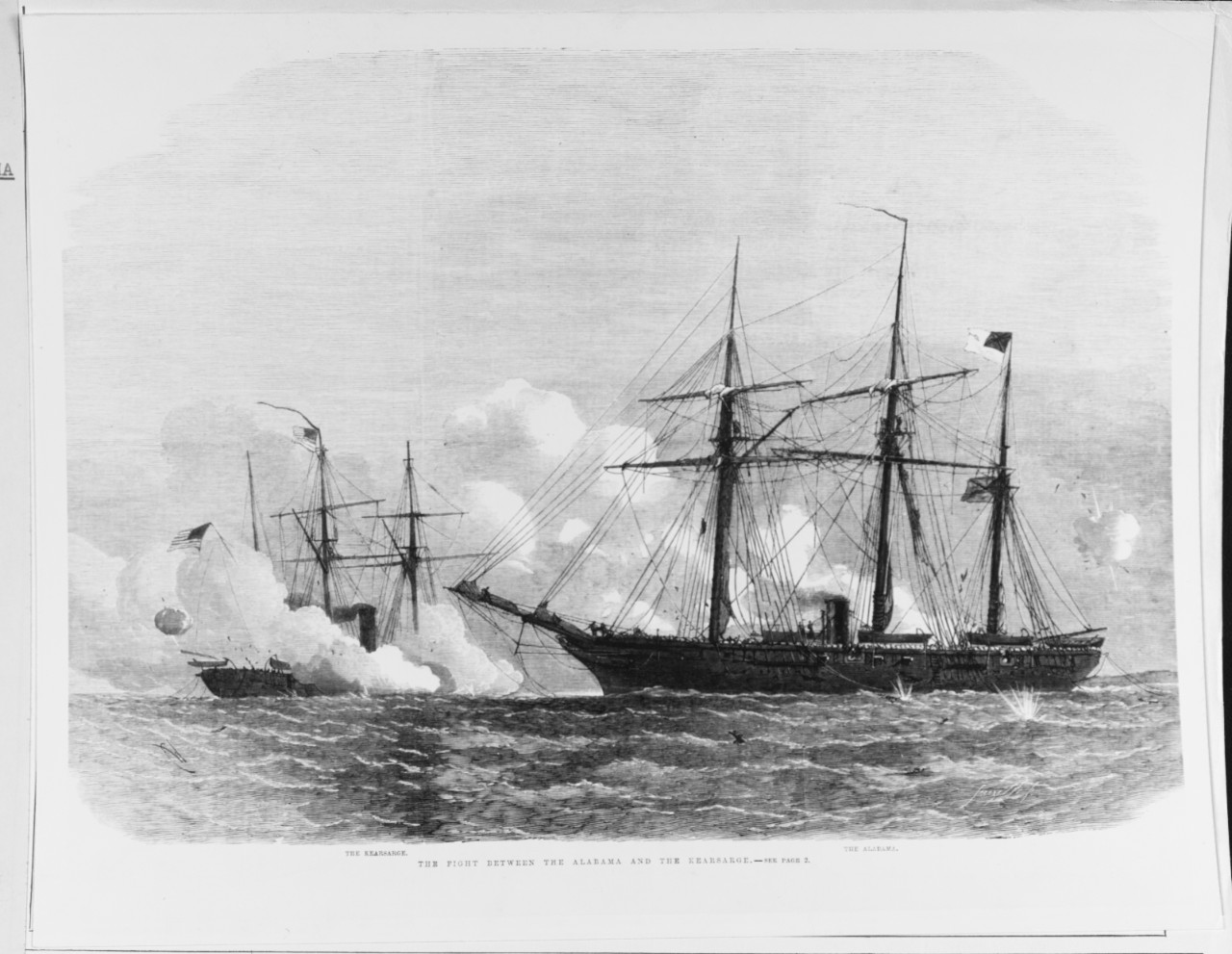 Photo #: NH 59354  USS Kearsarge vs. CSS Alabama, 19 June 1864