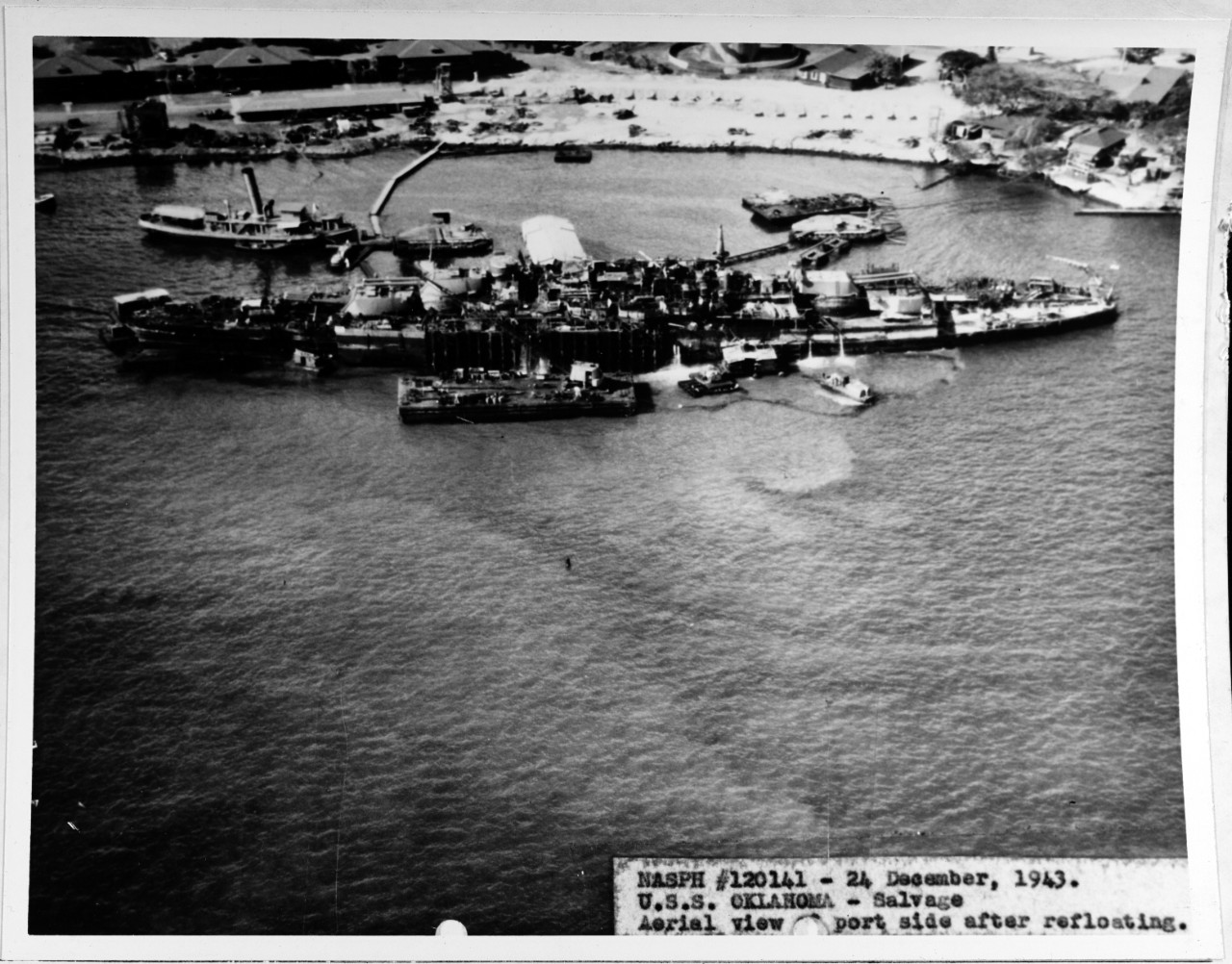 Photo #: NH 64497  Salvage of USS Oklahoma (BB-37), 1942-44