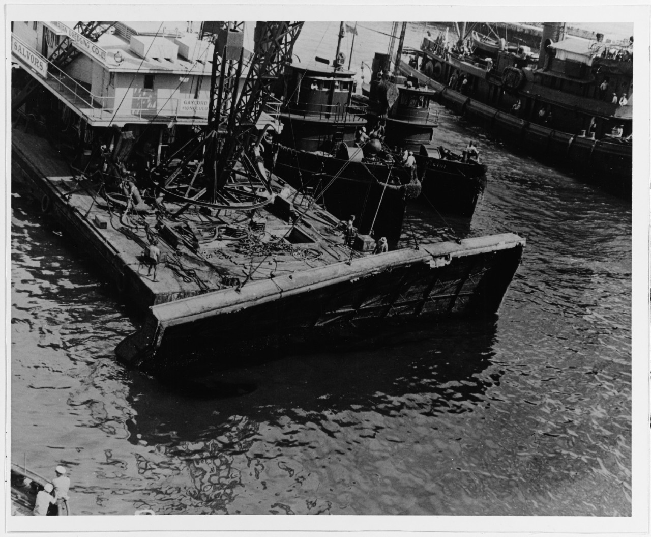 Photo #: NH 45465  Salvage of USS Nevada (BB-36), 1941-42