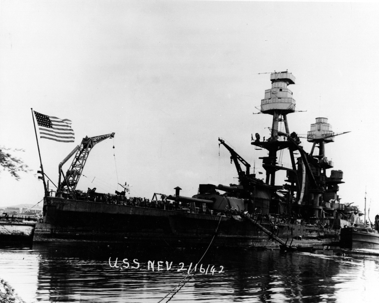 Photo #: NH 50103  Salvage of USS Nevada (BB-36), 1941-42
