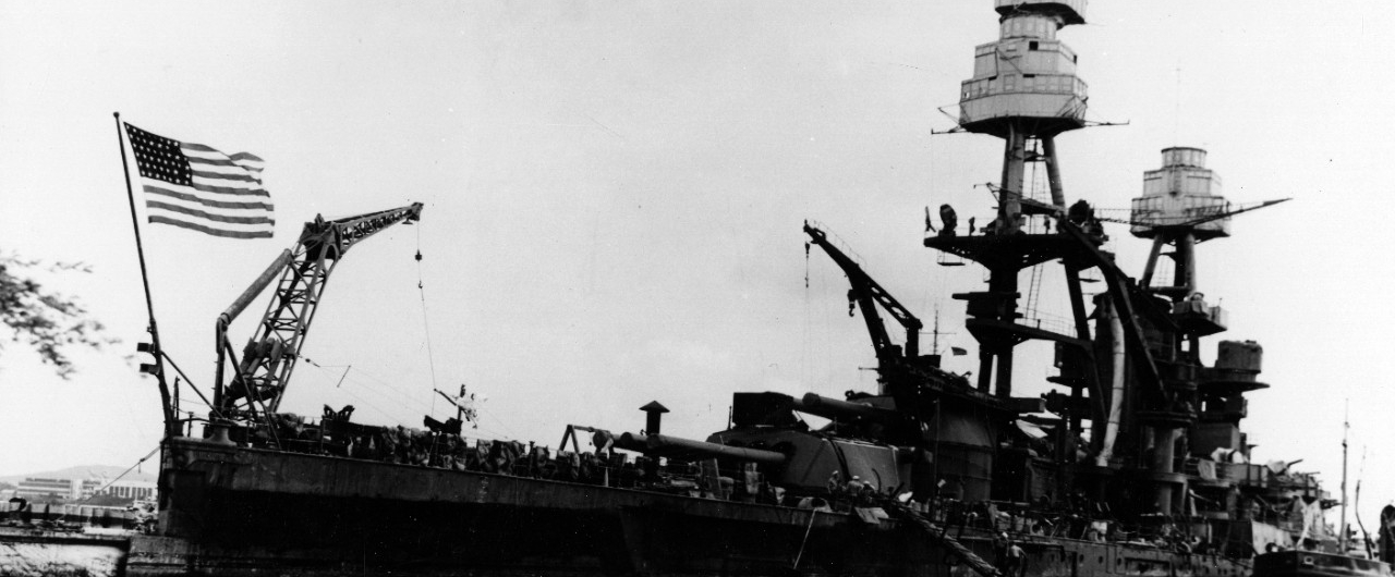 Salvage of USS Nevada (BB-36), 1941-42