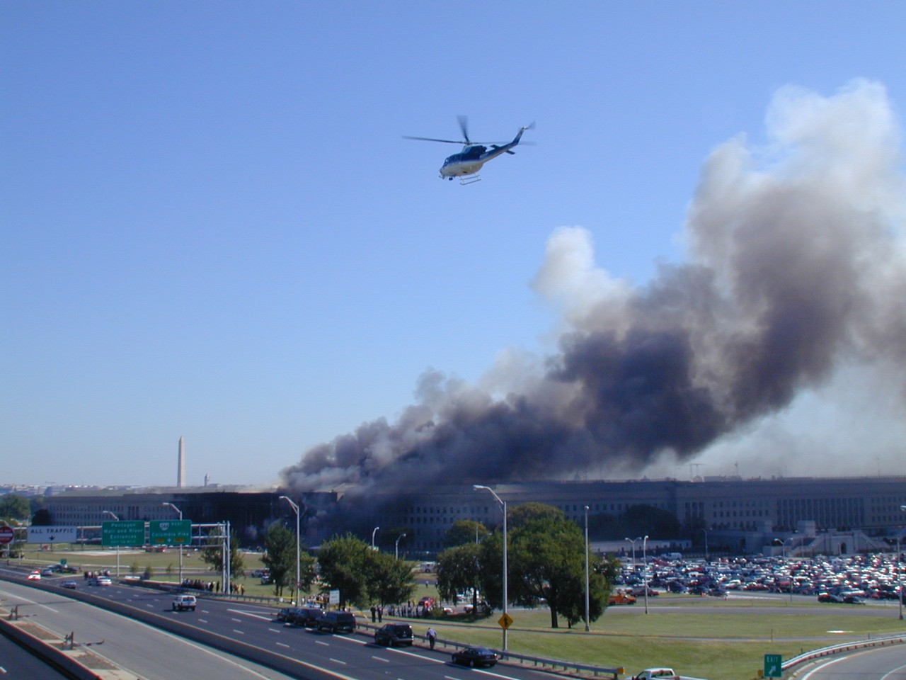 A United States Park Police helicopter provides medical transport on the day of the attack, 11 September 2001