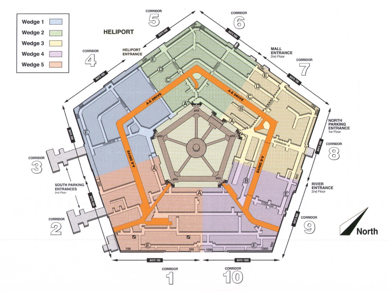 Layout of the First Floor of the Pentagon