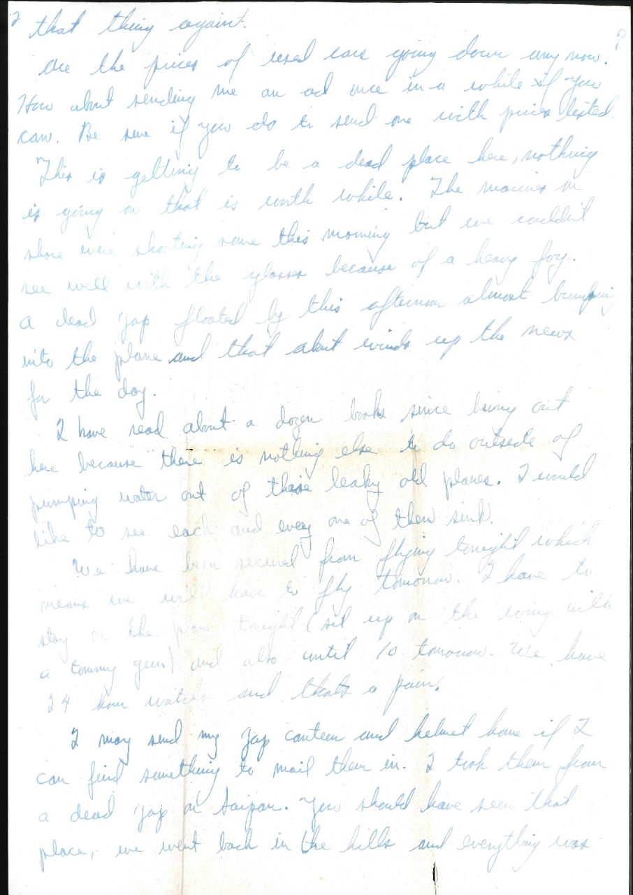 Letter from Charles W. Cooper to his parents, Sep. 5, 1945, page 2