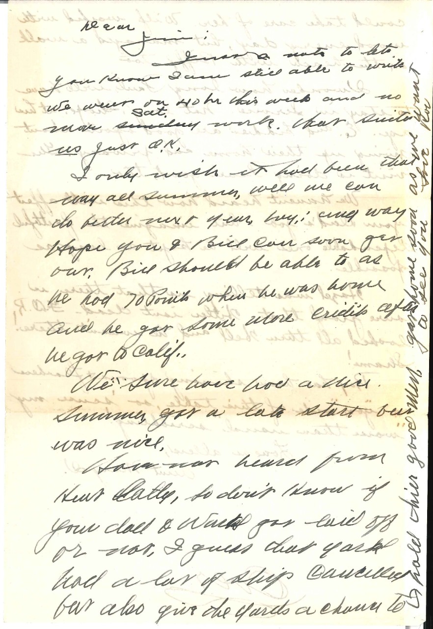 <p>Letter from Wright's family, August 18, 1945, page 4</p>