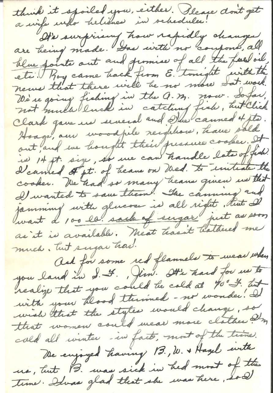 Letter from Wright's family, August 18, 1945, page 2