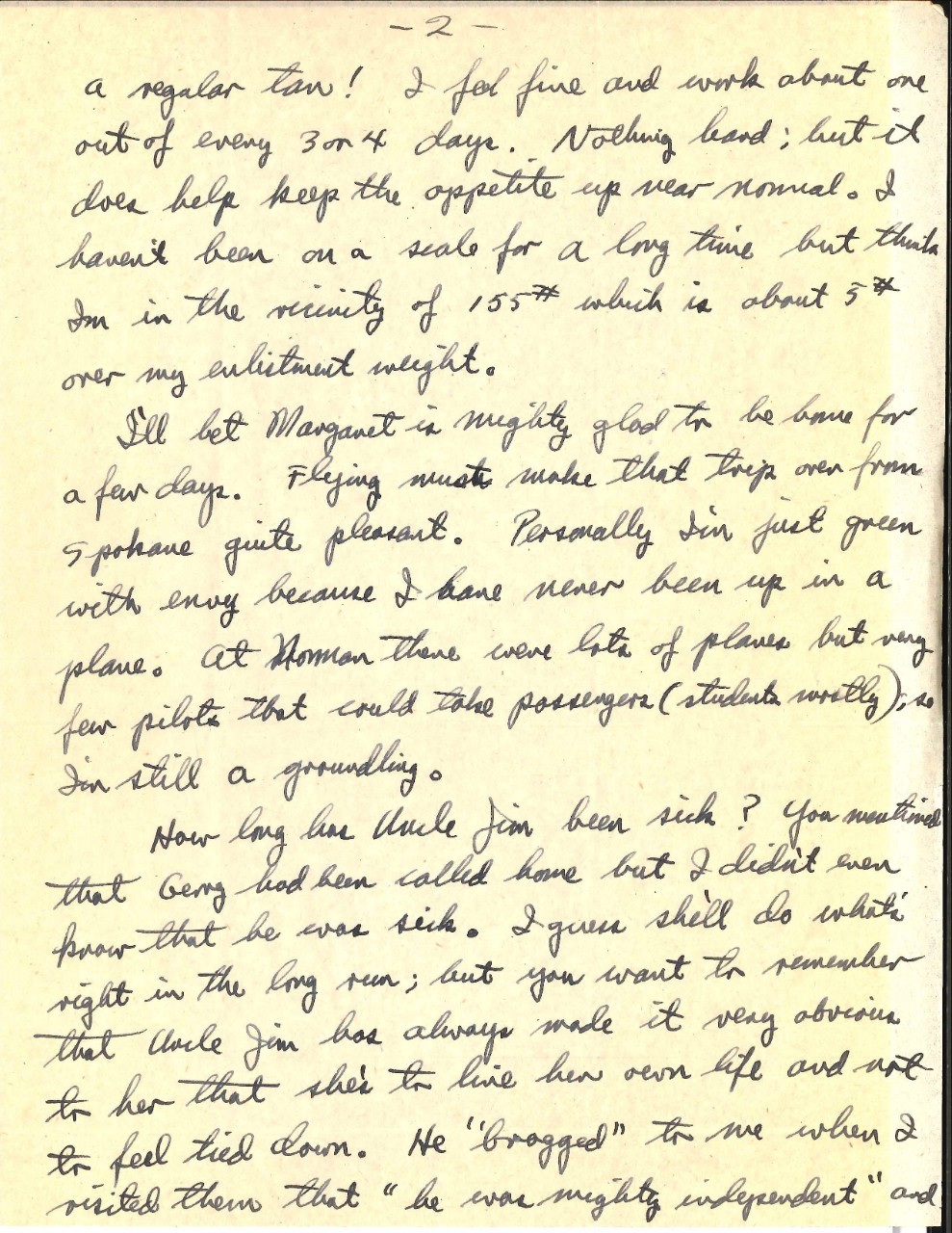 Letter from James Wright to his parents, Oct. 15, 1945, page 2