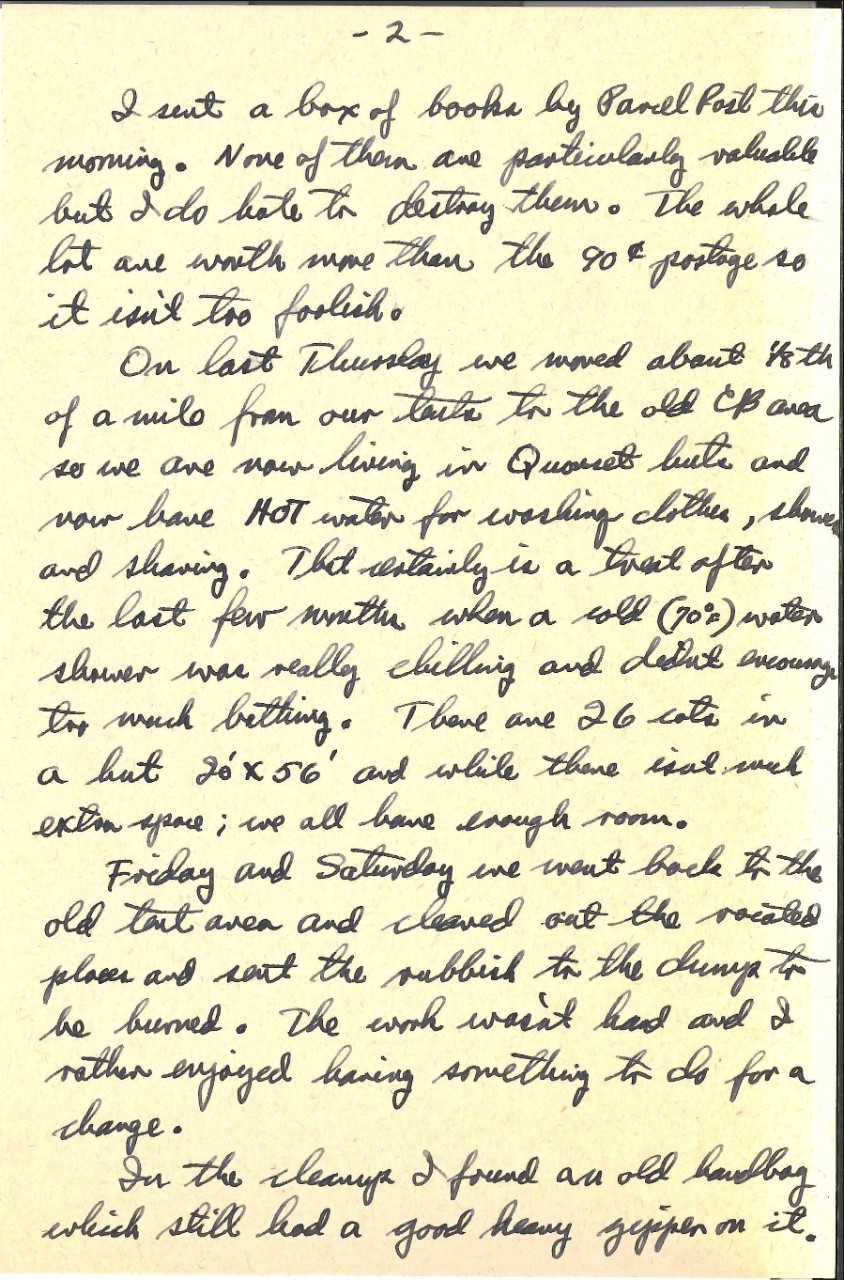 <p>Letter from James Wright to his parents, Oct. 2, 1945, page 2</p>