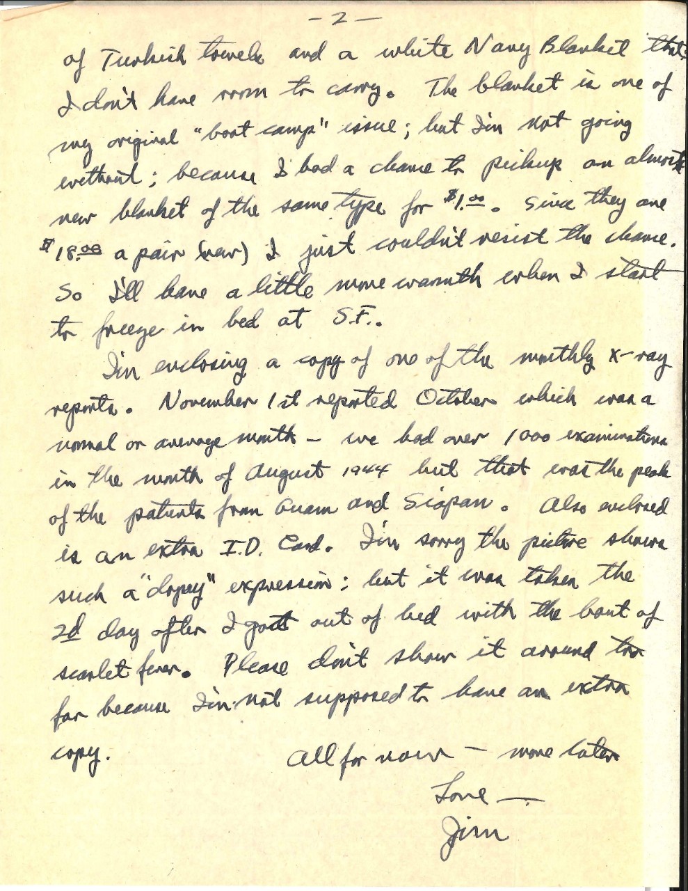 Letter from James Wright to his parents, Oct. 9, 1945, page 2
