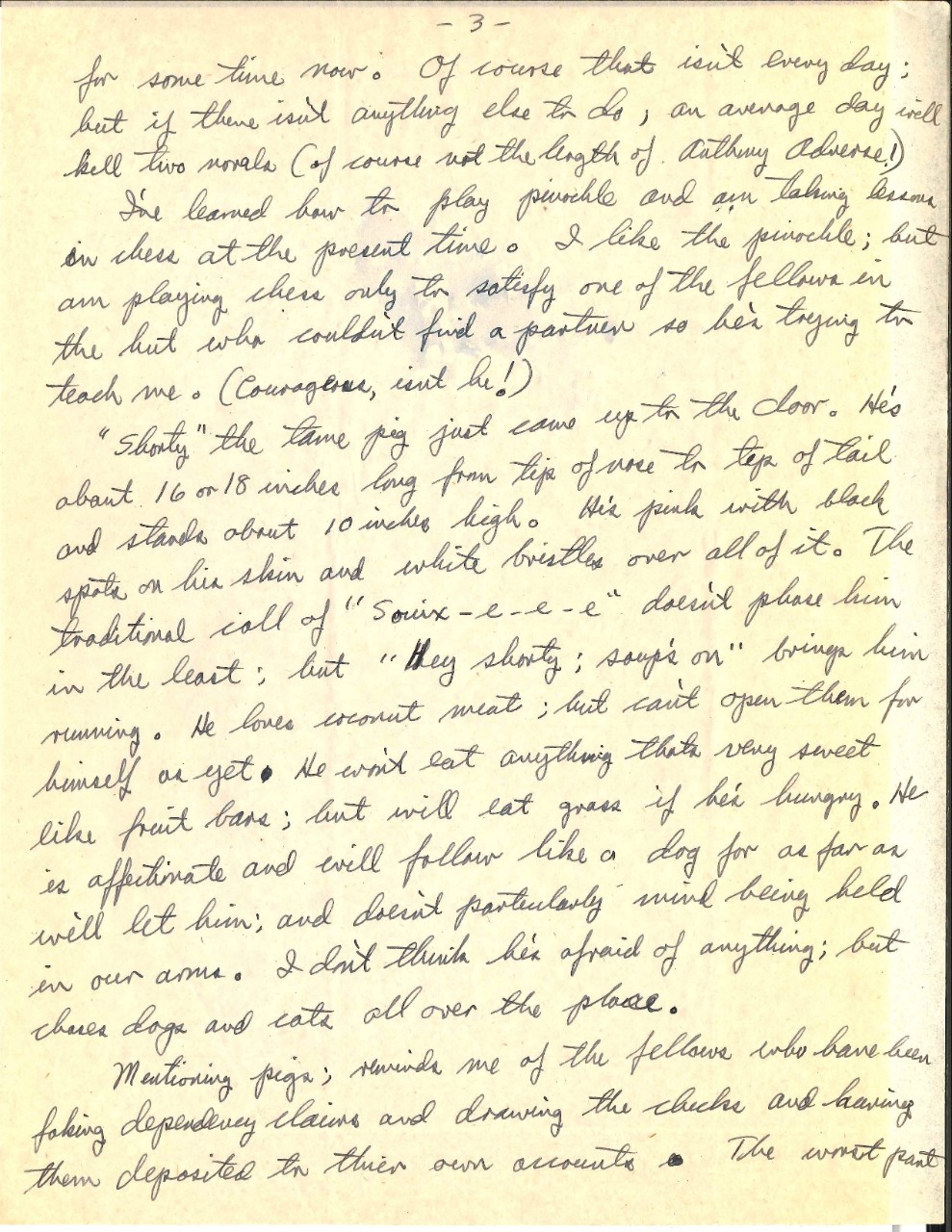 Letter from Wright to his parents, Sep. 17, 1945, page 3