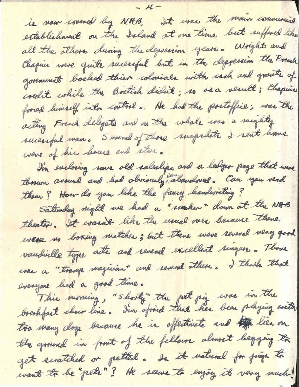Letter from Wright to his parents, Sep. 26, 1945, page 4