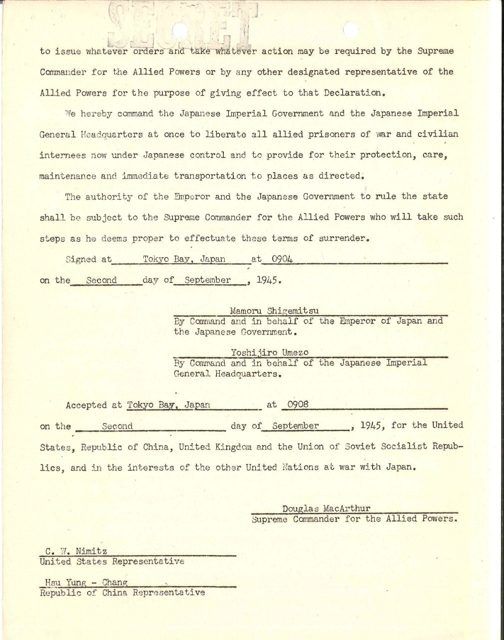 <p>Instrument of surrender page 2</p>
