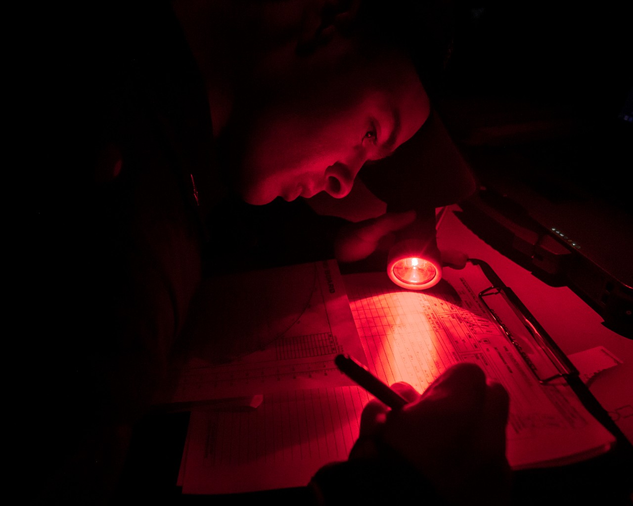 <p>PHILIPPINE SEA (Dec. 31, 2019) Quartermaster 3rd Class Luke Farley, from Springfield, Ill., writes the New Year deck log entry on the bridge of the Ticonderoga-class guided-missile cruiser USS Chancellorsville (CG 62). Chancellorsville is forward-deployed to the U.S. 7th Fleet area of operations in support of security and stability in the Indo-Pacific region. (U.S. Navy photo by Mass Communication Specialist 1st Class Jeremy Graham)</p>