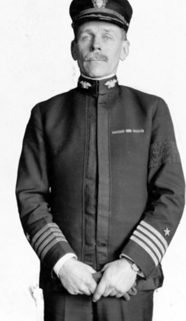 Captain Reginald Rowan Belknap in U.S. Navy uniform, commanding Mine Squad No. 1, Atlantic Fleet, 1918. Naval History and Heritage Command, NH 56136.