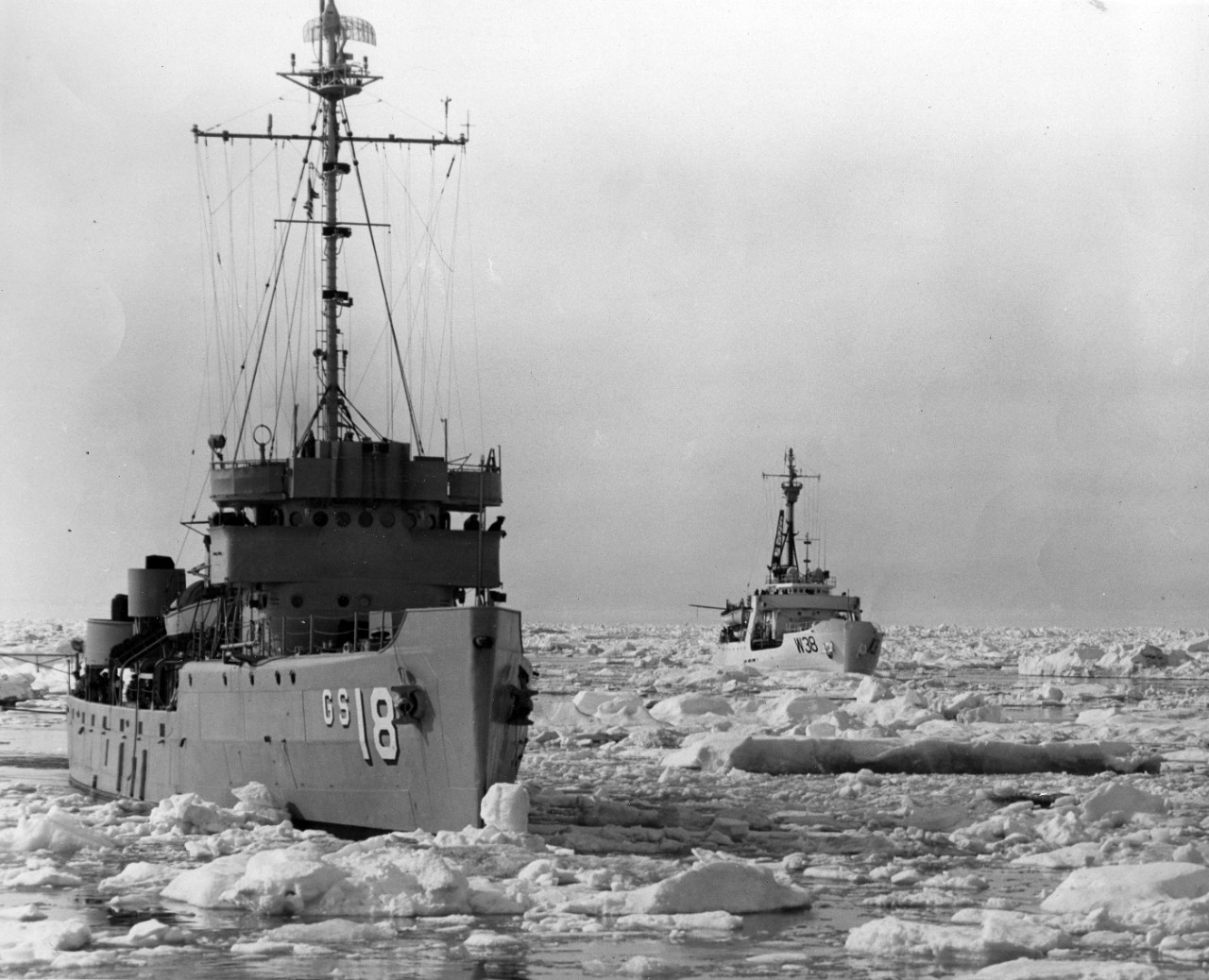 Burton Cazden Collection: ship attempting to break through the ice.